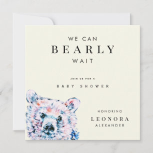 Watercolor Teddybeer Babyshower Kaart