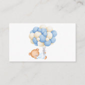 Watercolor Teddybeer Ballonnen Blank Informatiekaartje (Achterkant)