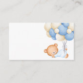 Watercolor Teddybeer Ballonnen Blank Informatiekaartje (Voorkant)