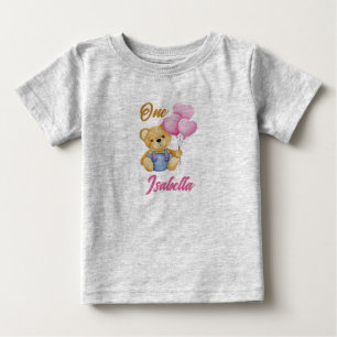 Watercolor Teddybeer Eerste Verjaardag Baby
