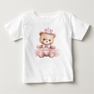 Watercolor Teddybeer Meisje 1e Verjaardag
