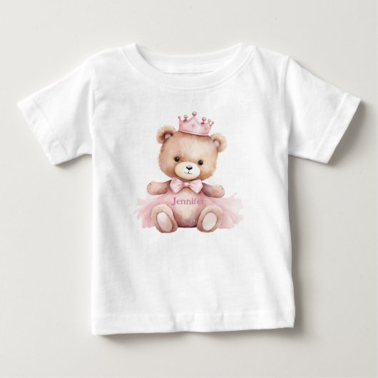 Watercolor Teddybeer Meisje 1e Verjaardag (Voorkant)