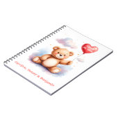 Watercolor Teddybeer Moeder Notitieboek (Linkerzijde)