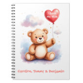 Watercolor Teddybeer Moeder Notitieboek (Voorkant)