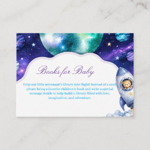 Watercolor Teddybeer Raket Boeken voor Baby Kaart