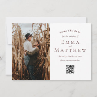 Watercolor Tegelpatroon - QR & Foto Save The Date