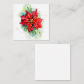 Watercolor tekening Kerst rood bloem Notitiekaartje (Voorkant / Achterkant)