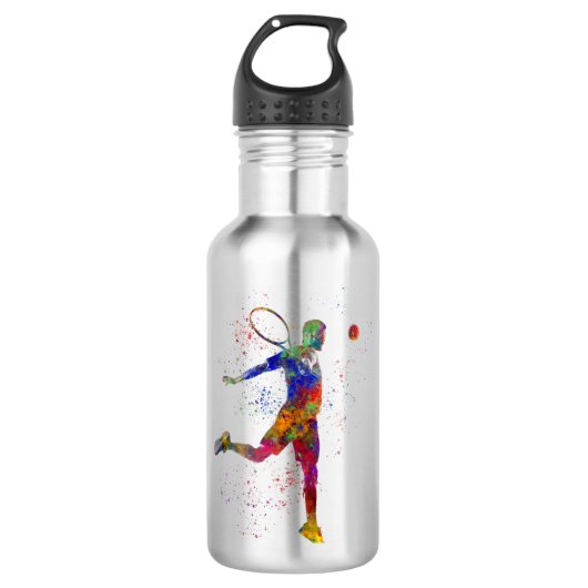 Watercolor tennis player waterfles  (Voorkant)