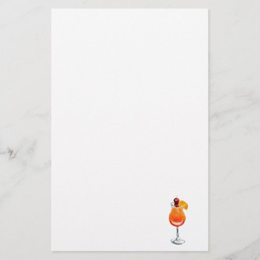 Watercolor Tequila Sunrise Cocktail Briefpapier (Voorkant)