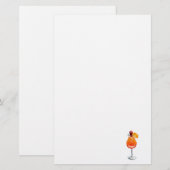 Watercolor Tequila Sunrise Cocktail Briefpapier (Voorkant / Achterkant)