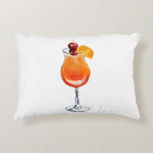 Watercolor Tequila Sunrise Cocktail Decoratief Kussen