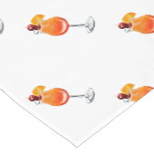 Watercolor Tequila Sunrise Cocktail Korte Tafelloper (Hoek)