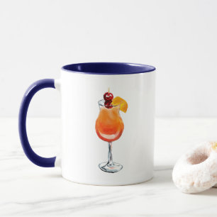 Watercolor Tequila Sunrise Cocktail Mok