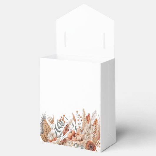 Watercolor Terracotta Bloemen Bruiloft Bedankdoosjes (Geopend)