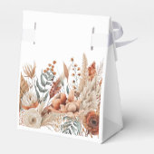 Watercolor Terracotta Bloemen Bruiloft Bedankdoosjes (Achterkant)