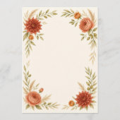 Watercolor Terracotta Wedding Program Programmakaart (Achterkant)
