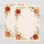 Watercolor Terracotta Wedding Program Programmakaart (Voorkant / Achterkant)