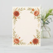 Watercolor Terracotta Wedding Program Programmakaart (Staand voorkant)