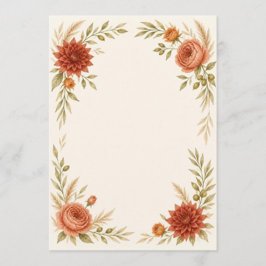 Watercolor Terracotta Wedding Program Programmakaart (Voorkant)
