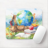 Watercolor Terug naar School Muismat (Met muis)