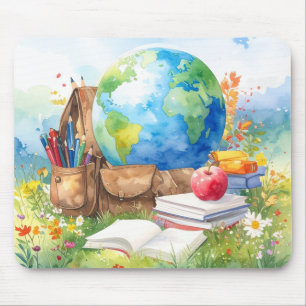 Watercolor Terug naar School Muismat
