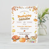 Watercolor Thanksgiving Celebration Kaart (Staand voorkant)