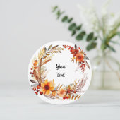 Watercolor Thanksgiving-frame Feestdagenkaart (Staand voorkant)
