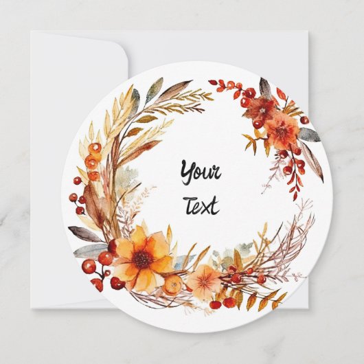 Watercolor Thanksgiving-frame Feestdagenkaart (Voorkant)