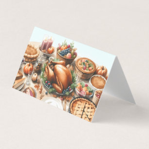 Watercolor Thanksgiving-illustratie Kaart