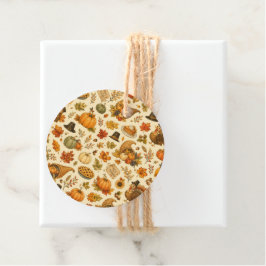 Watercolor Thanksgiving-patroon Bedankjes Labels