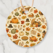 Watercolor Thanksgiving-patroon Bedankjes Labels (Achterkant)