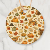 Watercolor Thanksgiving-patroon Bedankjes Labels (Voorkant)