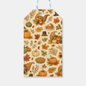 Watercolor Thanksgiving Patroon Cadeaulabel (Achterkant)