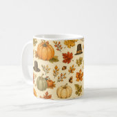 Watercolor Thanksgiving Patroon Koffiemok (Voorkant links)