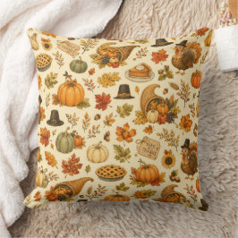 Watercolor Thanksgiving-patroon Kussen