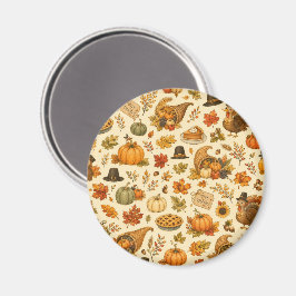 Watercolor Thanksgiving Patroon Magneet