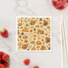 Watercolor Thanksgiving Patroon Servet