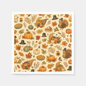Watercolor Thanksgiving Patroon Servet (Voorkant)