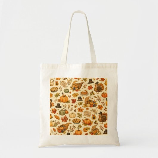 Watercolor Thanksgiving Patroon Tote Bag (Voorkant)
