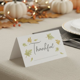 Watercolor Thanksgiving Place Card and Gratitude   Kaart
