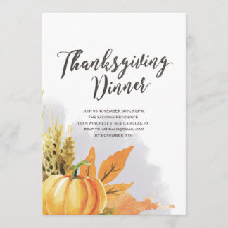 Watercolor Thanksgiving uitnodiging