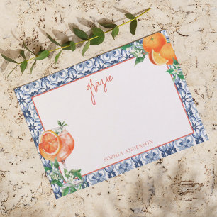 Watercolor That's Amore Spritz Bruiloftsfeest Bedankkaart