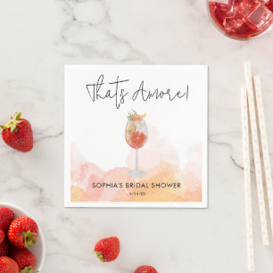 Watercolor That's Amore Spritz Bruiloftsfeest Servet