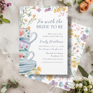 Watercolor Thee met de Bruid-to-be Wildflower Kaart