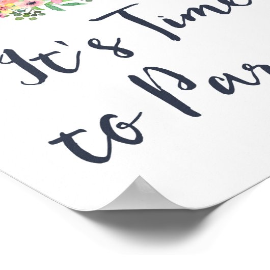 Watercolor Thee Partij Welkomstbord Poster (Hoek)