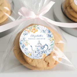 Watercolor Theepartij Bruidsdiner Ronde Sticker