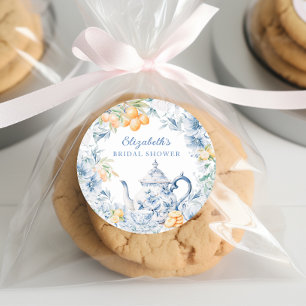 Watercolor Theepartij Bruidsdiner Ronde Sticker