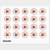 Watercolor Thuisgemaakte Gingham Framboos Label (Vel)