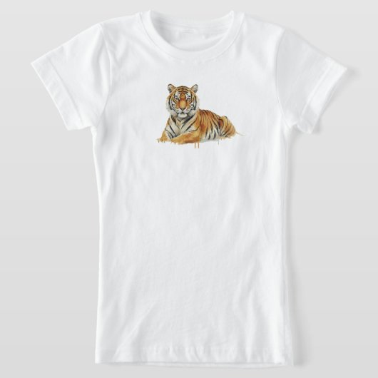 Watercolor Tiger Illustration – Majestic Wildlife  T-shirt (Laagn)