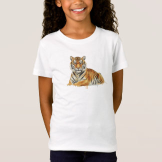 Watercolor Tiger Illustration – Majestic Wildlife  T-shirt